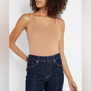 Body Contour Matte Scoop Neck Thong Bodysuit